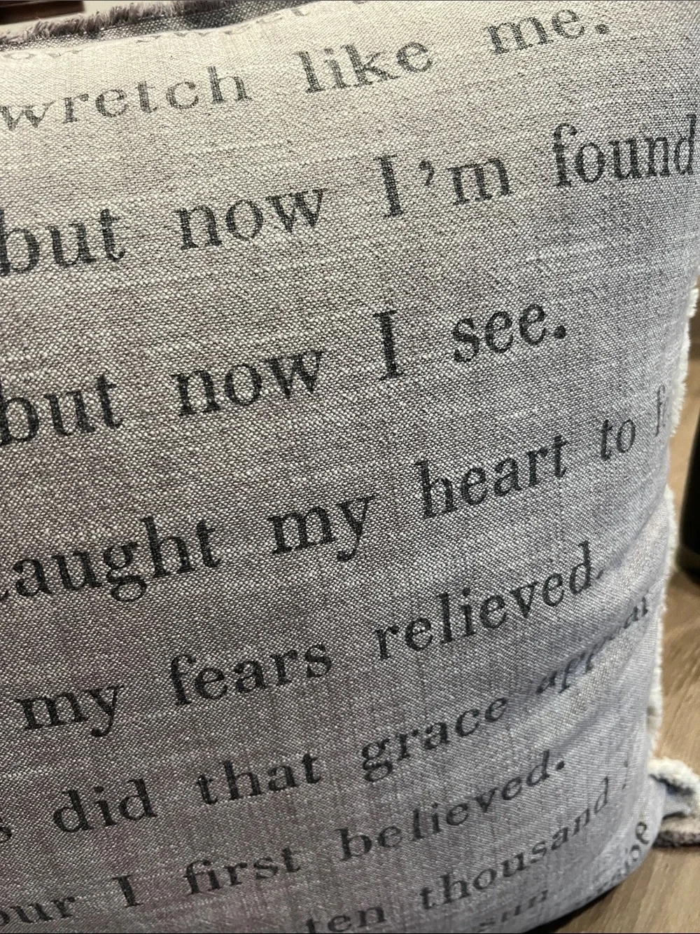 Printed Script Accent Pillow in Beige - Brand: